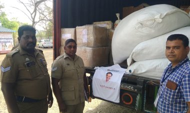 கொரியர் வாகனத்தில் கொண்டு செல்லப்பட்ட அதிமுக பனியன்கள் l சிக்கிய கர்நாடக வாகனம்